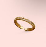 Load image into Gallery viewer, Rhinestone Band Stainless Steel Adjustable Ring
