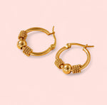 Load image into Gallery viewer, Golden Hollow Woven Hoop Stainless Steel Earrings

