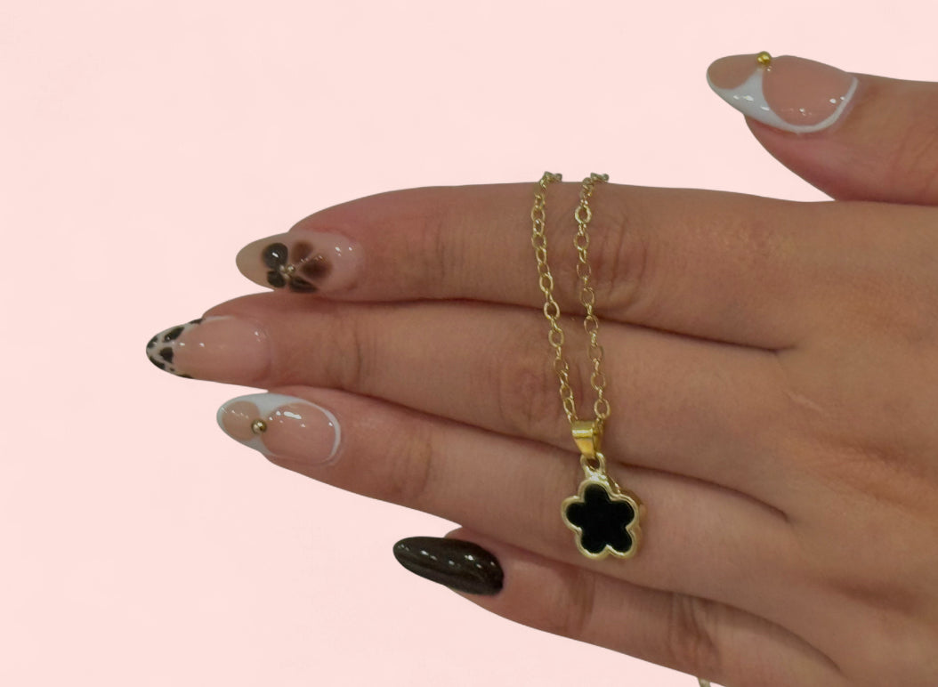Black Clover Necklace Stainless Steel