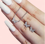 Load image into Gallery viewer, Butterfly Set (Necklace and Earrings)Sterling Silver 925
