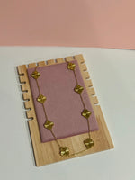 Load image into Gallery viewer, Gold Clover Stainless Steel Jewelry Set: Necklace, Earrings, Bracelet
