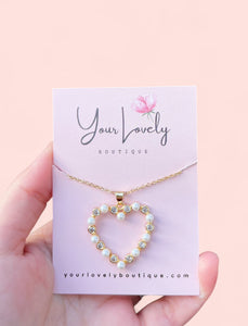 Pearl Corazon Gold Plated Stainless Steel Necklace