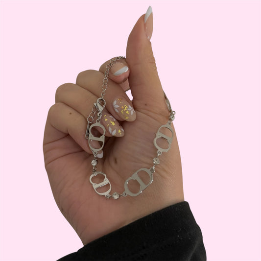 Silver Luxe Zircon Stainless Steel Bracelet