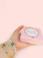 Load image into Gallery viewer, Jade Bangle Bracelet Gold Plated
