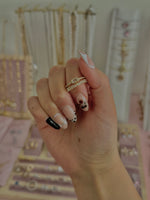 Load image into Gallery viewer, Crystal White Double Stainless Steel Adjustable Ring
