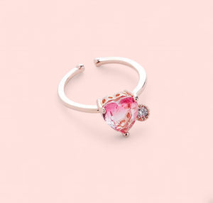 Blush Heart Gold Plated Adjustable Ring