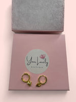 Load image into Gallery viewer, Golden Heart Hoop Earrings Gold Stainless Steel
