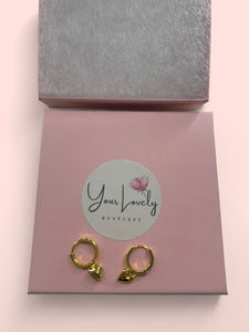 Golden Heart Hoop Earrings Gold Stainless Steel