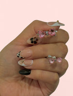 Load image into Gallery viewer, Pink Bow Silver Adjustable Rings
