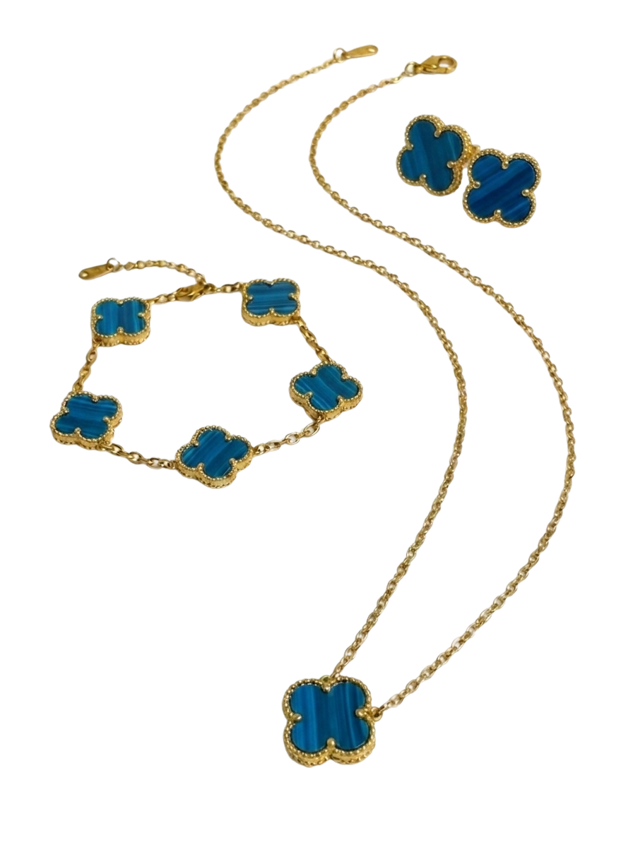 Gold Blue Mini Clover Set