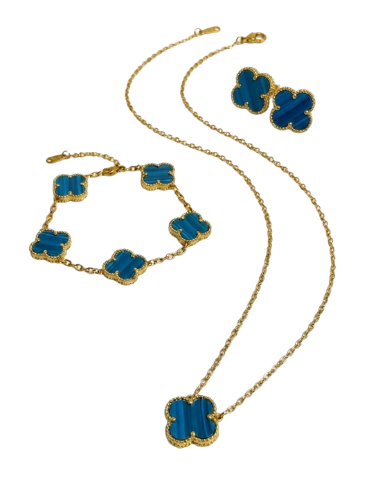 Gold Blue Mini Clover Set