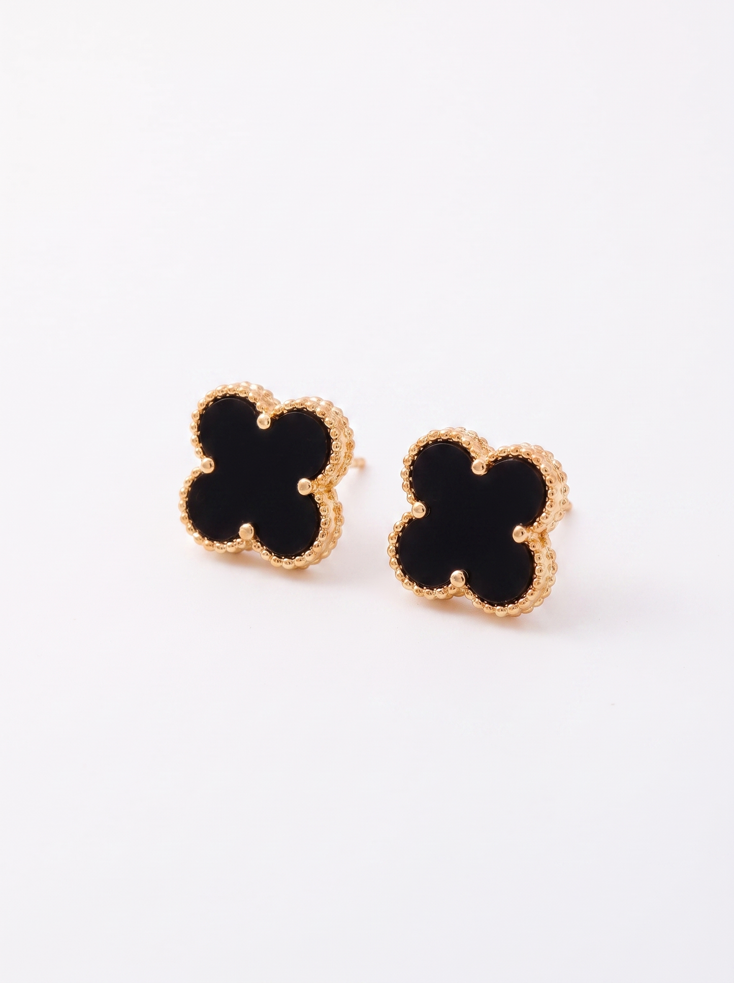 Marble Black and Gold Clover Jewelry
