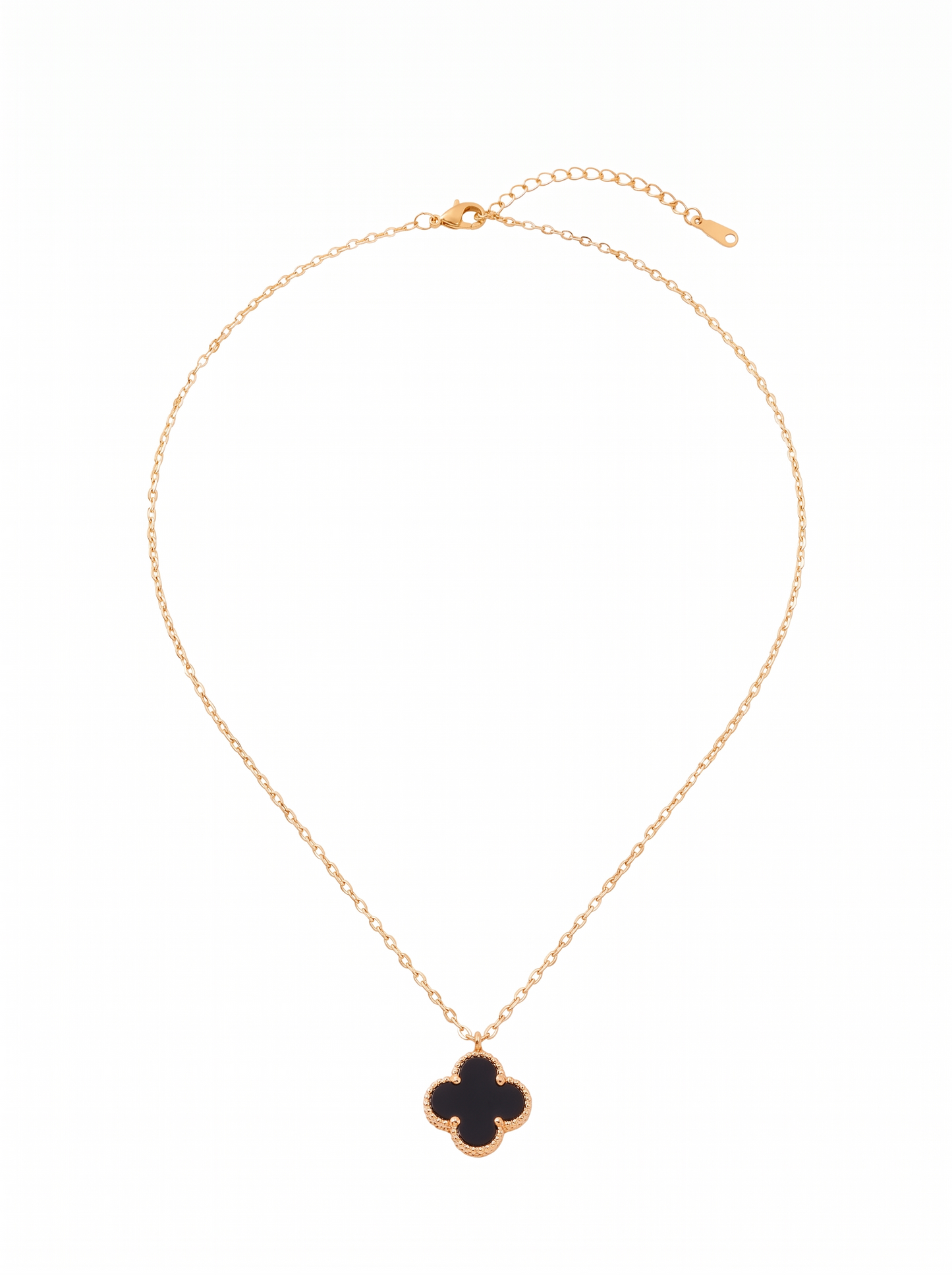 Marble Black and Gold Clover Jewelry