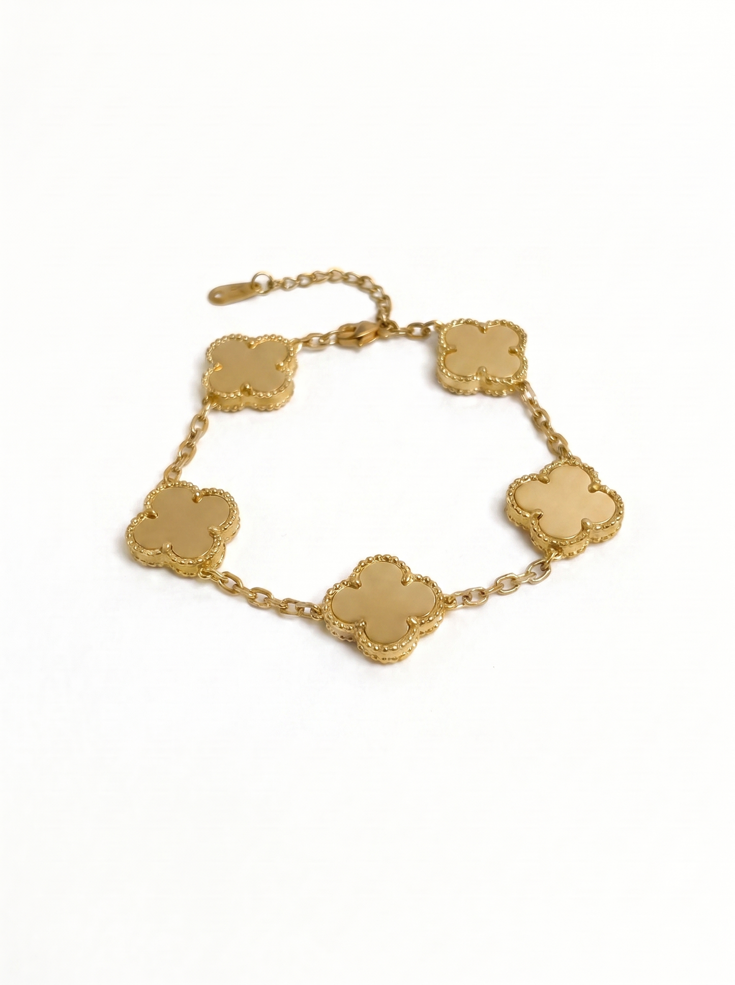 Mocha Brown & Gold Rhinestone Clover Jewelry