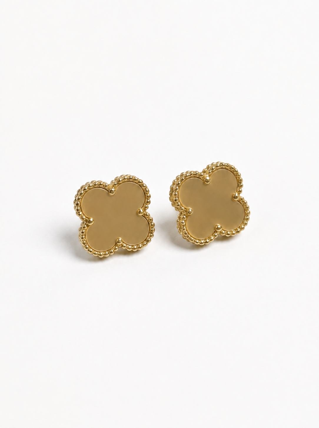 Mocha Brown & Gold Rhinestone Clover Jewelry