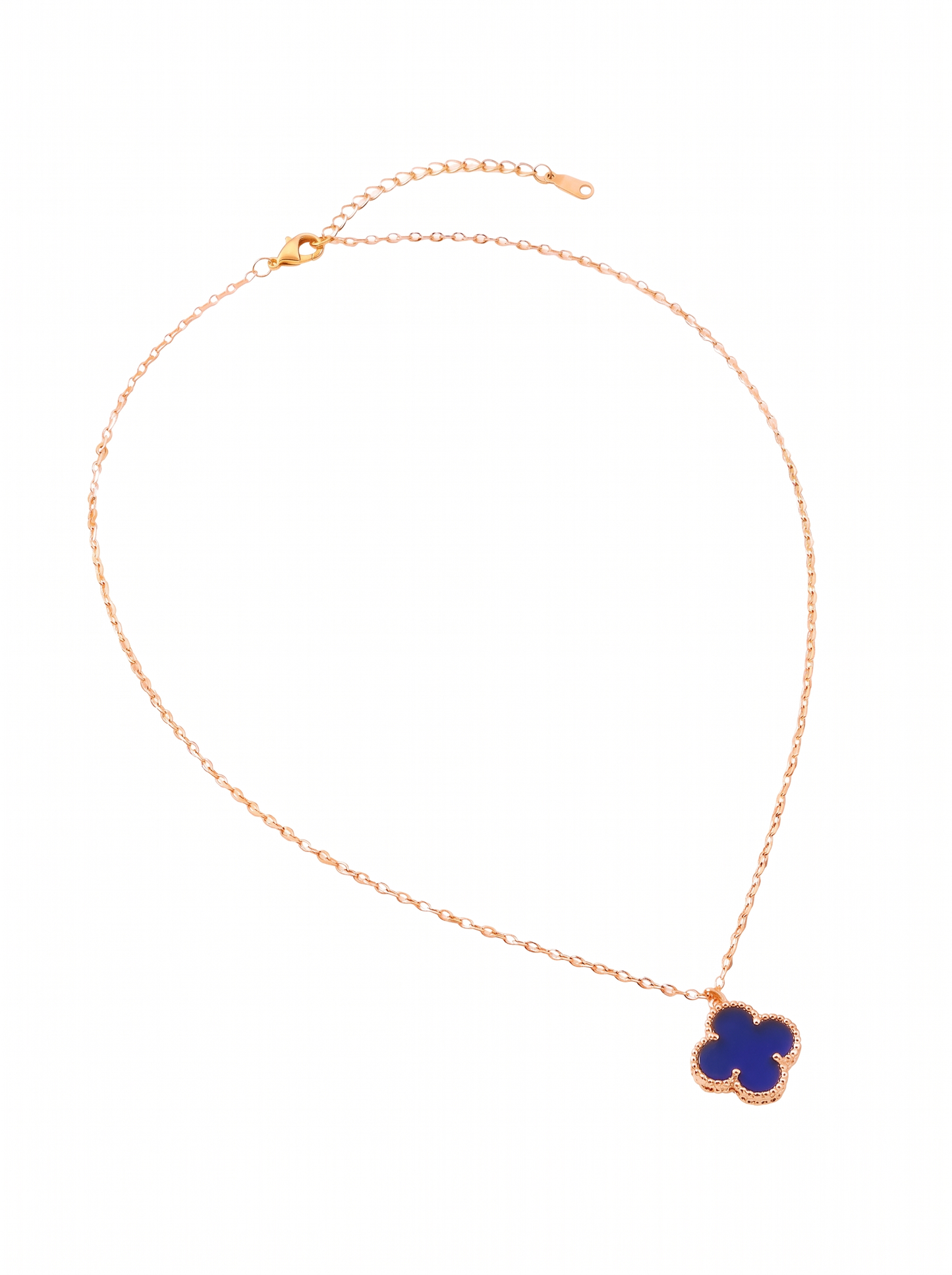 Navy Blue & Gold Rhinestone Clover Jewelry