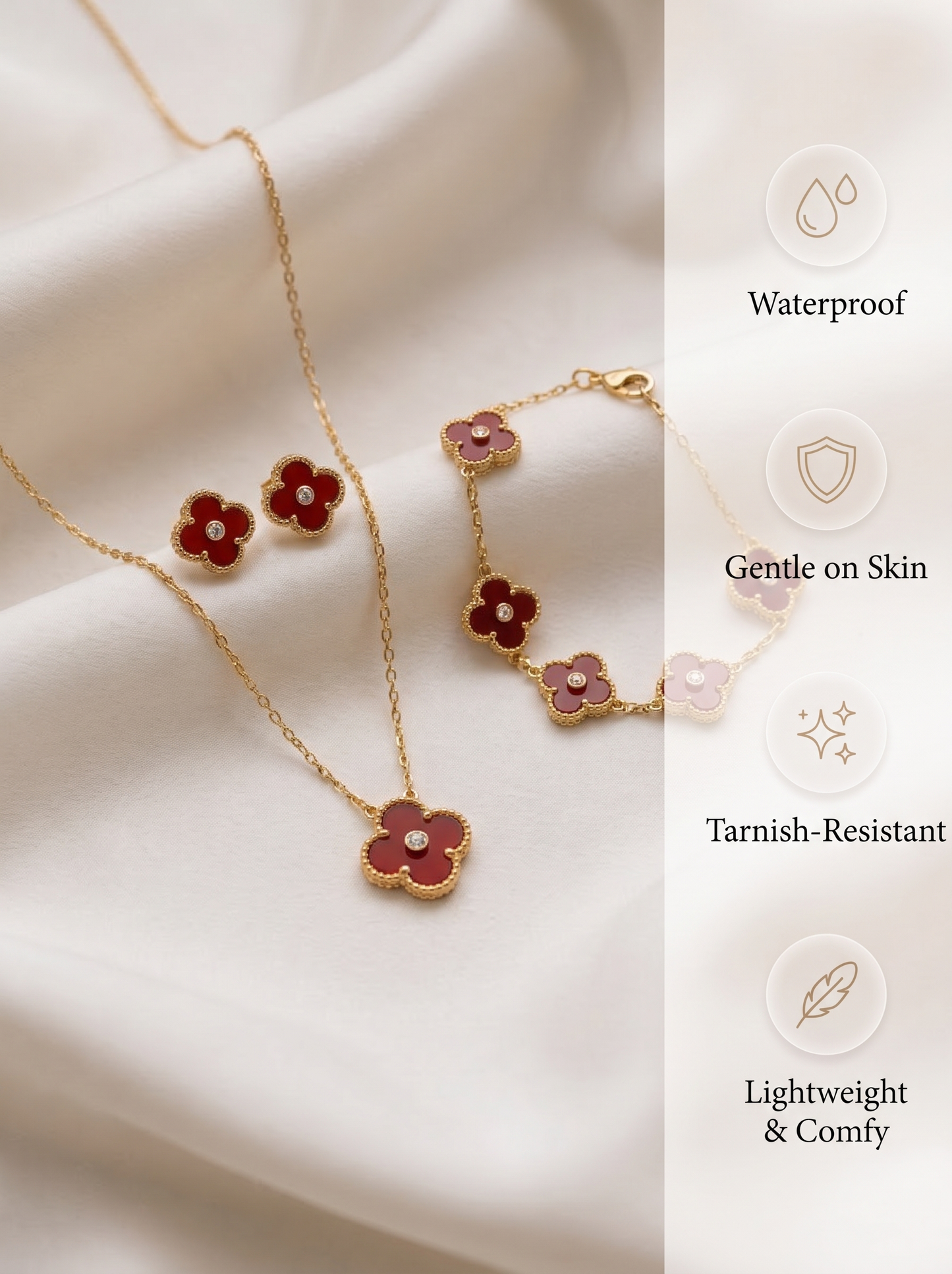 Red Mini Clover Jewelry