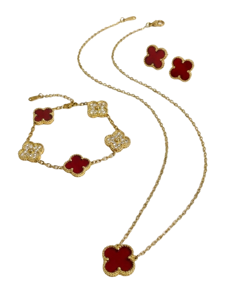 Red & Gold Clover Set
