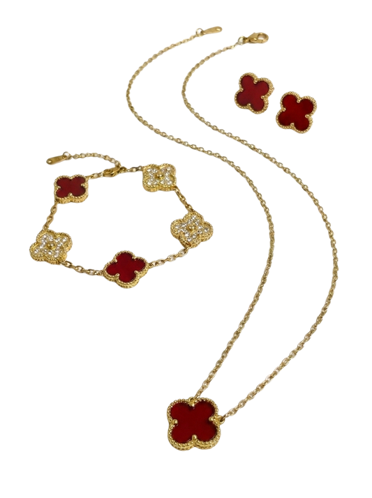 Red & Gold Clover Set