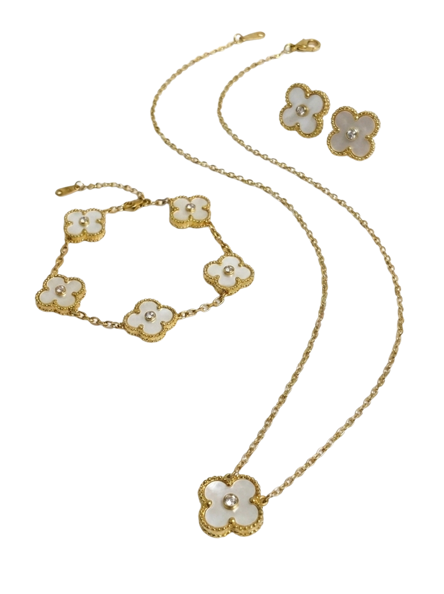 White Mini Clover Jewelry