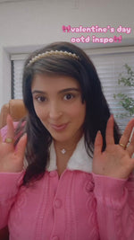 Load and play video in Gallery viewer, Pink Rhinestone Clover Stainless Steel Necklace and Earrings
