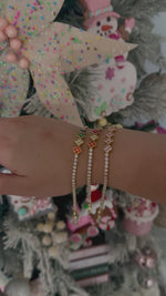 Load and play video in Gallery viewer, Gold Colorful Clover Tennis Stainless Steel Bracelet
