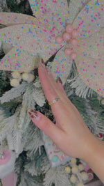 Load and play video in Gallery viewer, Gold Colorful Rhinestone Flower Stainless Steel Adjustable Ring
