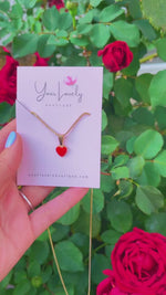 Load and play video in Gallery viewer, Red Heart Necklace
