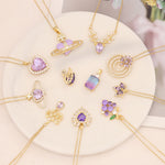 Load image into Gallery viewer, Mermaid Lavender Heart Necklace
