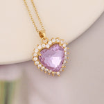 Load image into Gallery viewer, Mermaid Lavender Heart Necklace
