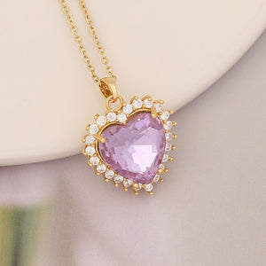 Mermaid Lavender Heart Necklace