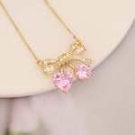 Load image into Gallery viewer, Pink Coral Bow Necklace
