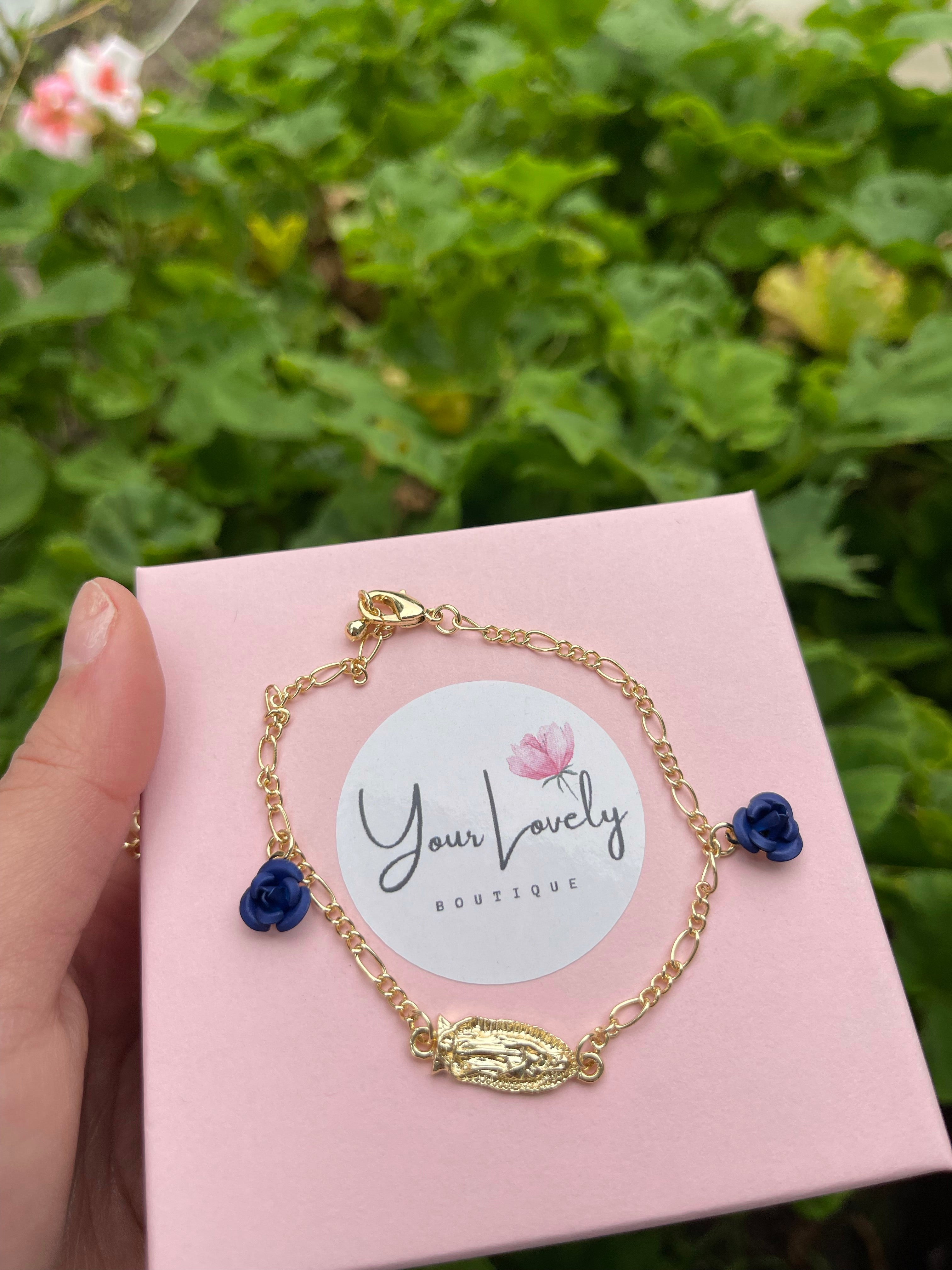 La Virgen Blue Rose Bracelet