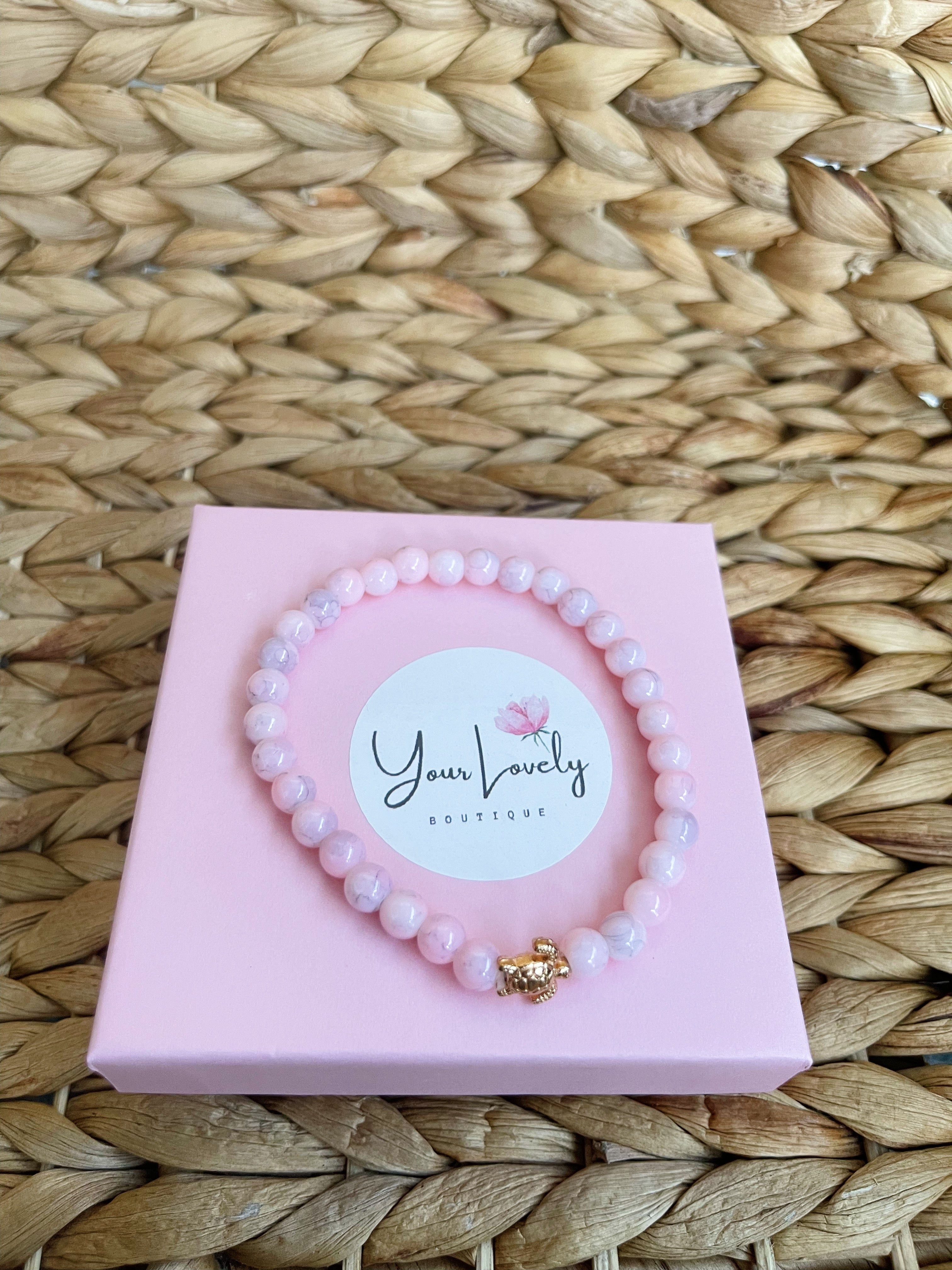 Rose Quartz Turtle Bracelet