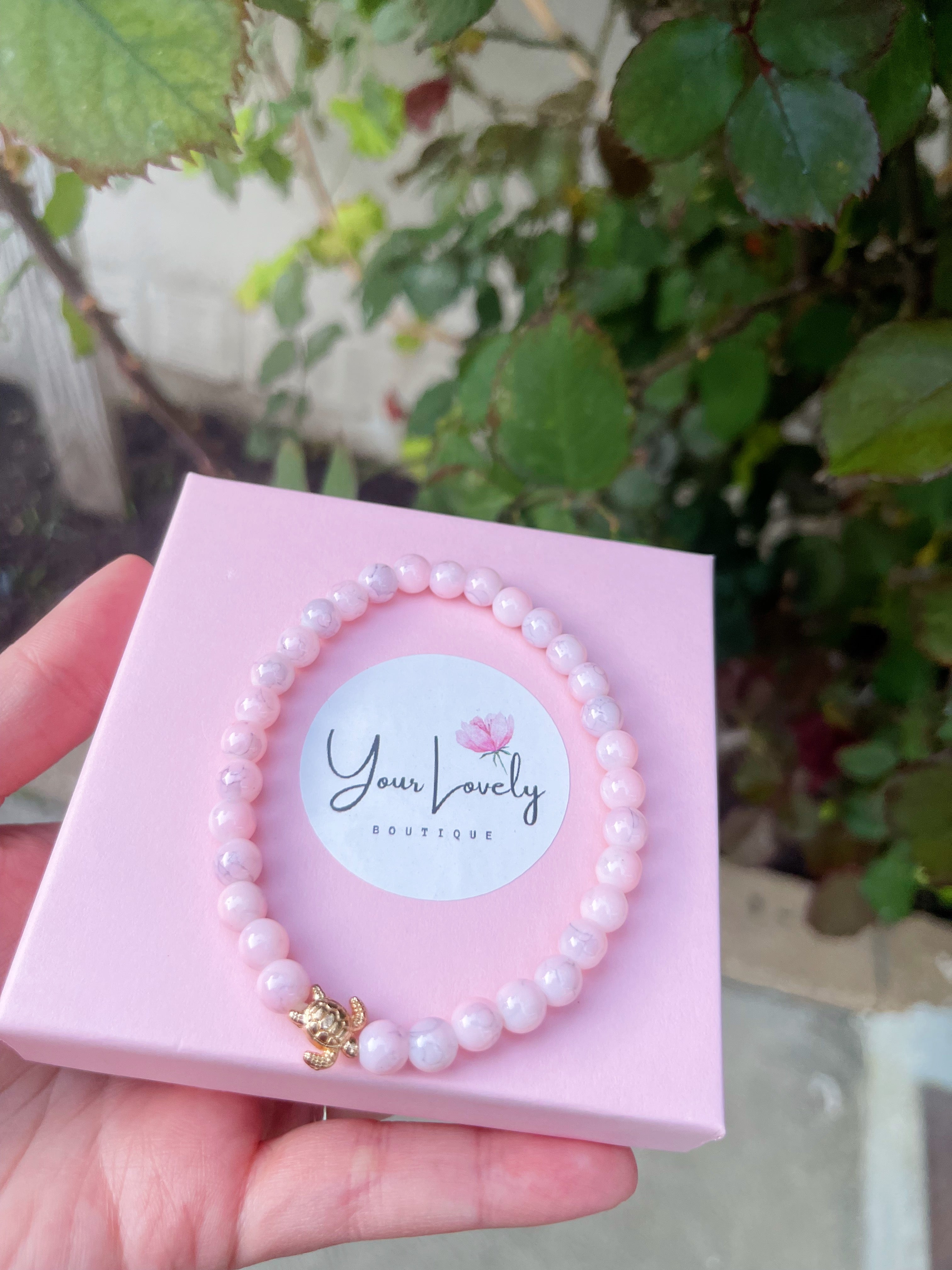 Rose Quartz Turtle Bracelet