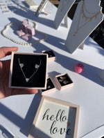 Load image into Gallery viewer, White Heart Set (Necklace and Earrings)
