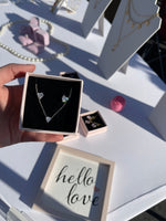 Load image into Gallery viewer, White Heart Set (Necklace and Earrings)
