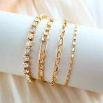 Load image into Gallery viewer, Gold Cuban Chain Bracelet Set
