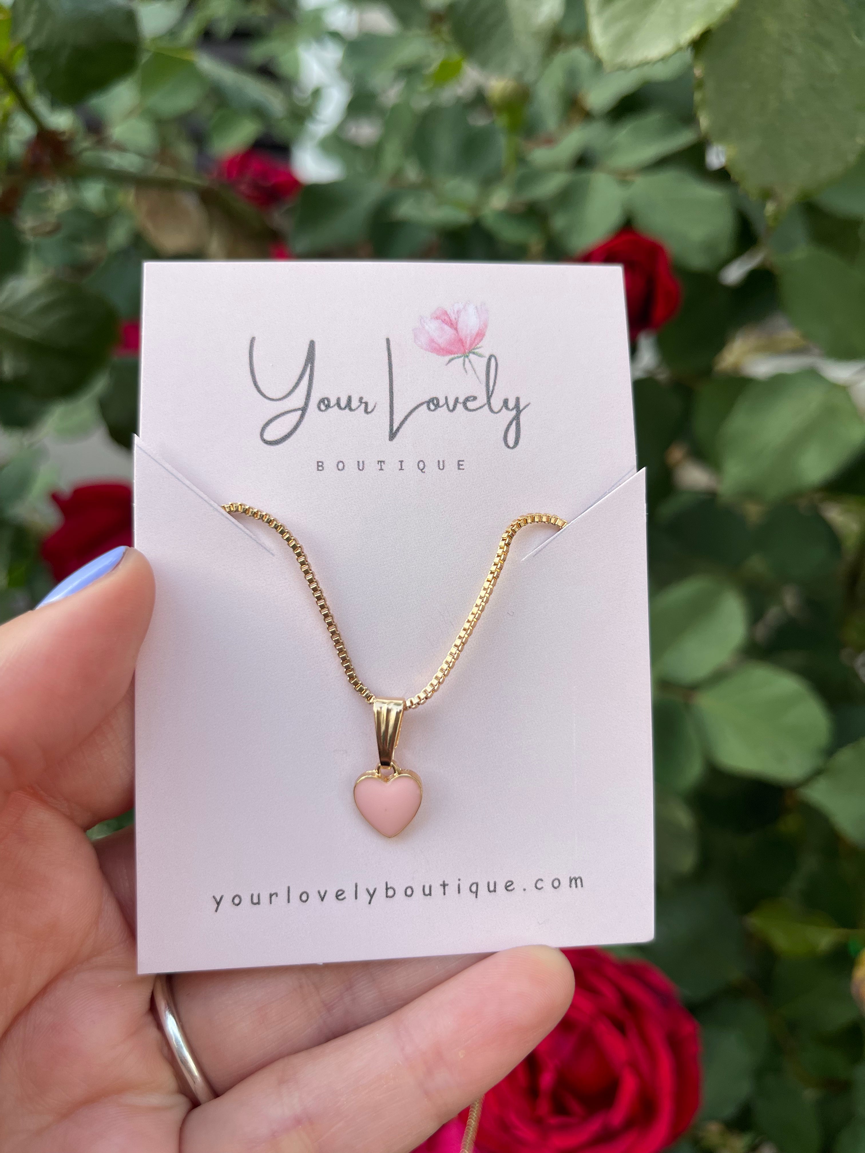 Peachy Heart Necklace