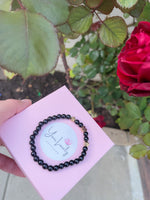 Load image into Gallery viewer, Black Quartz Heart Bracelet
