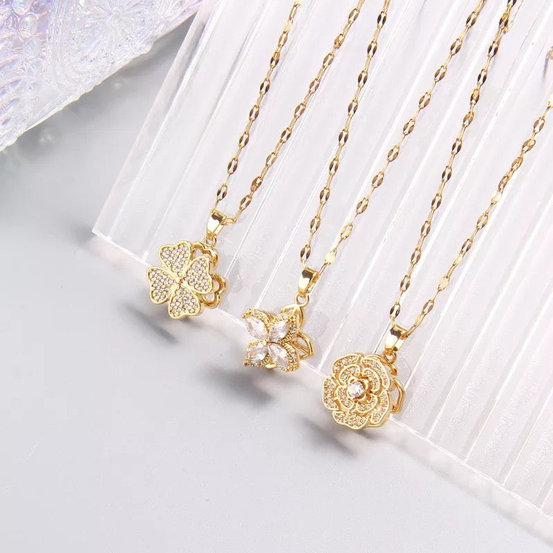 Flower Rhinestone Necklace