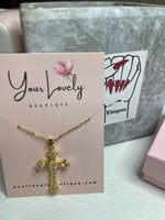 Load image into Gallery viewer, Crystal Cross Necklace
