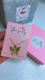 Load image into Gallery viewer, Butterfly Rhinestone Necklace
