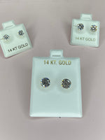 Load image into Gallery viewer, 14k Gold Rhinestone (3mm) Earrings
