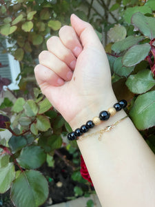 Black Quartz Gold Bracelet