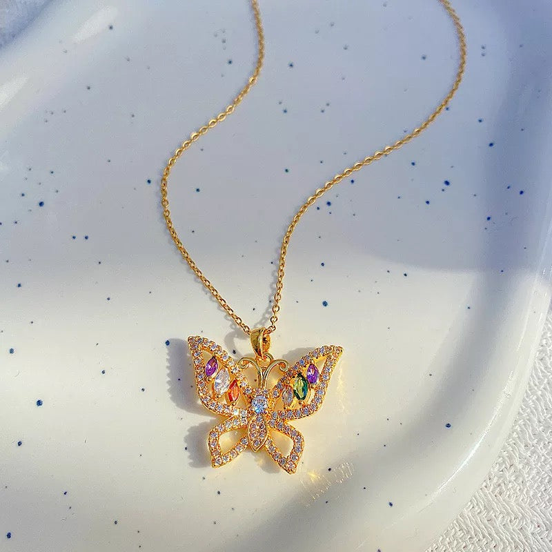 Butterfly Rhinestone Necklace