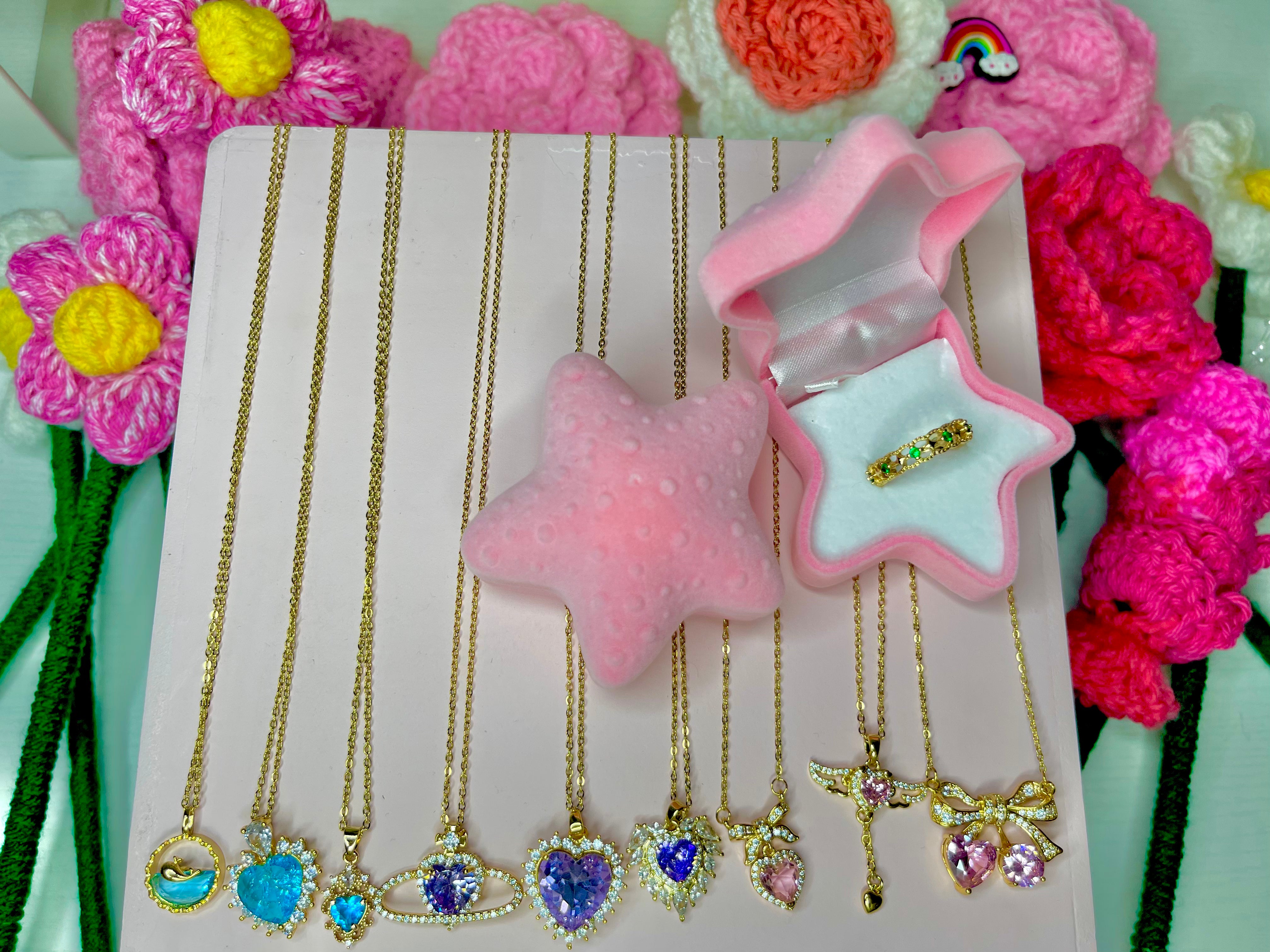 Pink Angel Wings  Necklace