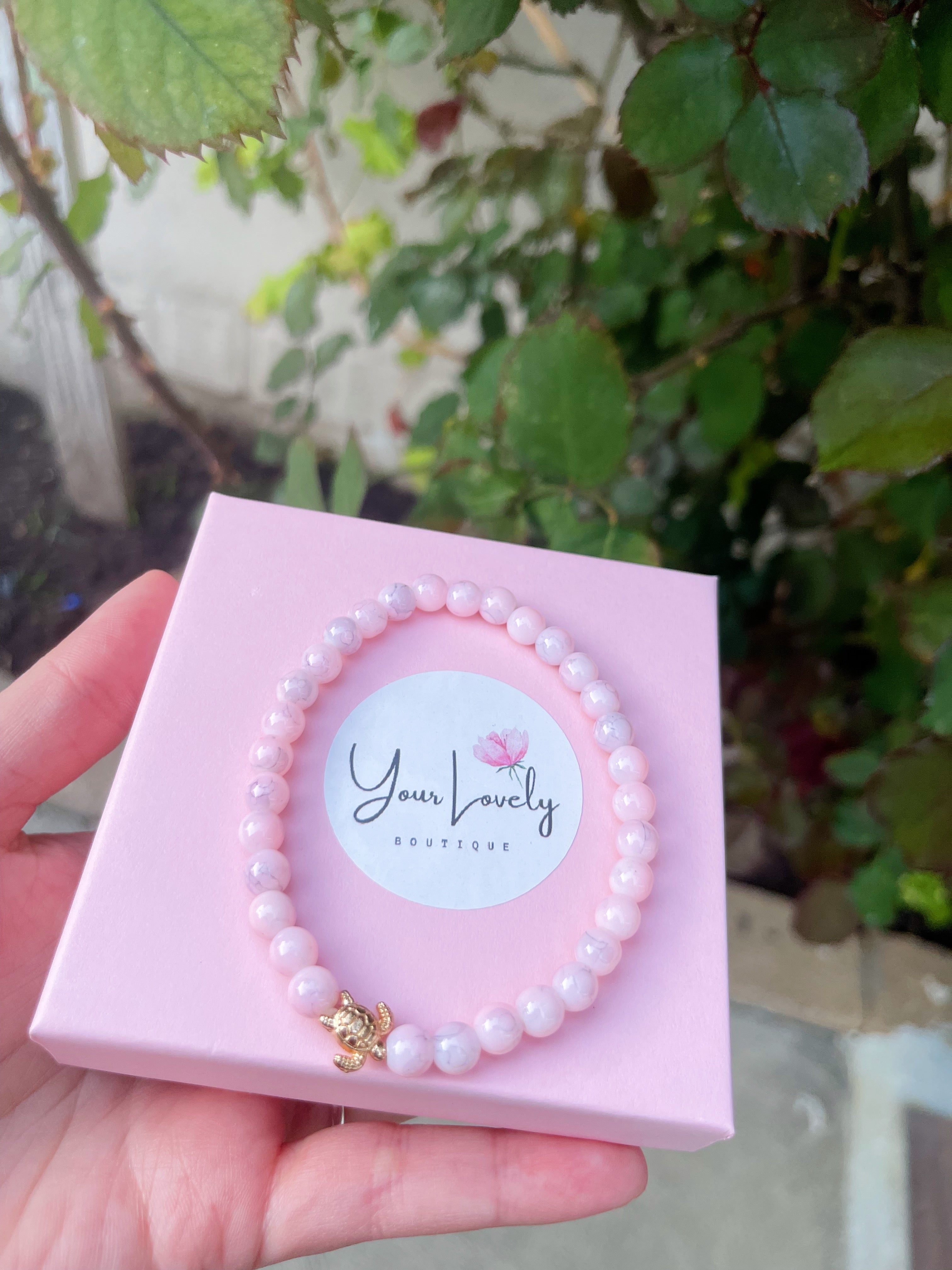 Rose Quartz Turtle Bracelet