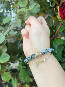 Black Marble Turtle Bracelet