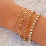 Load image into Gallery viewer, Gold Cuban Chain Bracelet Set
